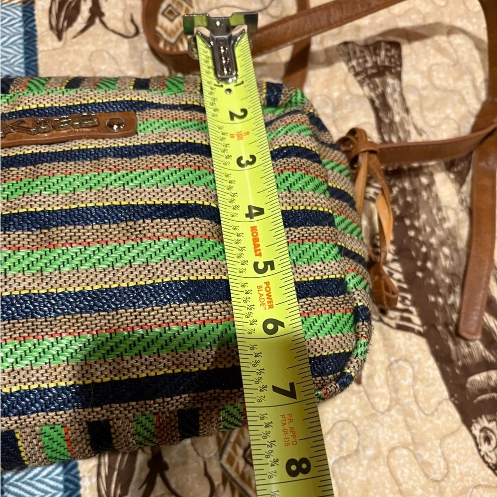 KBAS crossbody bag  blue, green, tan